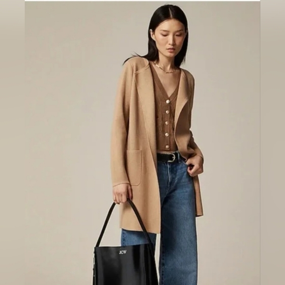 J.Crew Ladies MerinoWool/ Cotton Midi Open Cardigan. Size M - Picture 1 of 9